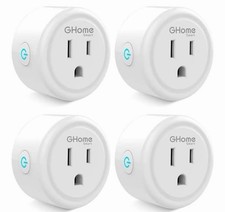 GHome Smart Mini Plug Wi-Fi Outlet Socket Alexa Google Home 4 Pack White