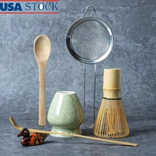 Matcha Whisk Set Bamboo Whisk Sifter Scoop Accessories Kitchen Tool Gift New