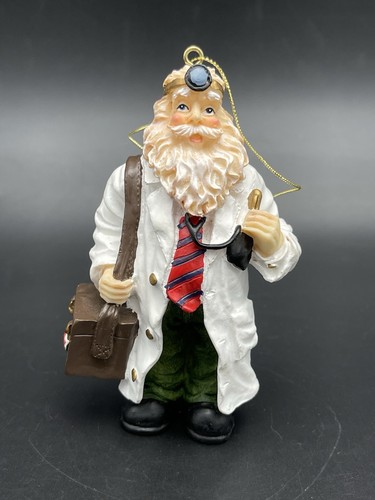 Vintage Doctor Physician Santa Claus Figurine Christmas Ornament 4"T Heavy - 第 1/6 張圖片
