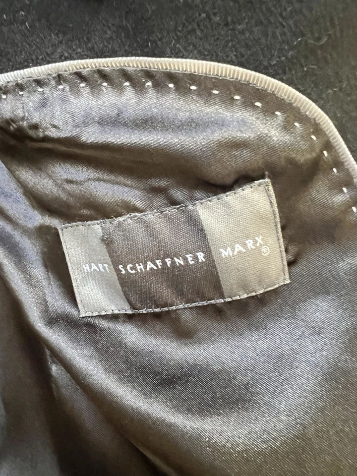 Abrigo Hart Shaffner & Marx 40R de colección negro 100 % cachemir de un solo pecho Foto 4 de 4