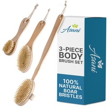 Body Brush Set Dry Brushing Lymphatic 3Pcs Skin Exfoliation Shower Gift Kit