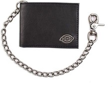 Dickies Men's RFID Everyday Leather Bifold Chain One Size, Pebbled Black