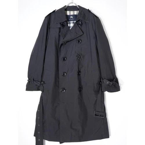Burberry London Trench Cappotto Uomo Nova Check Taglia L US:M Nero Autentico