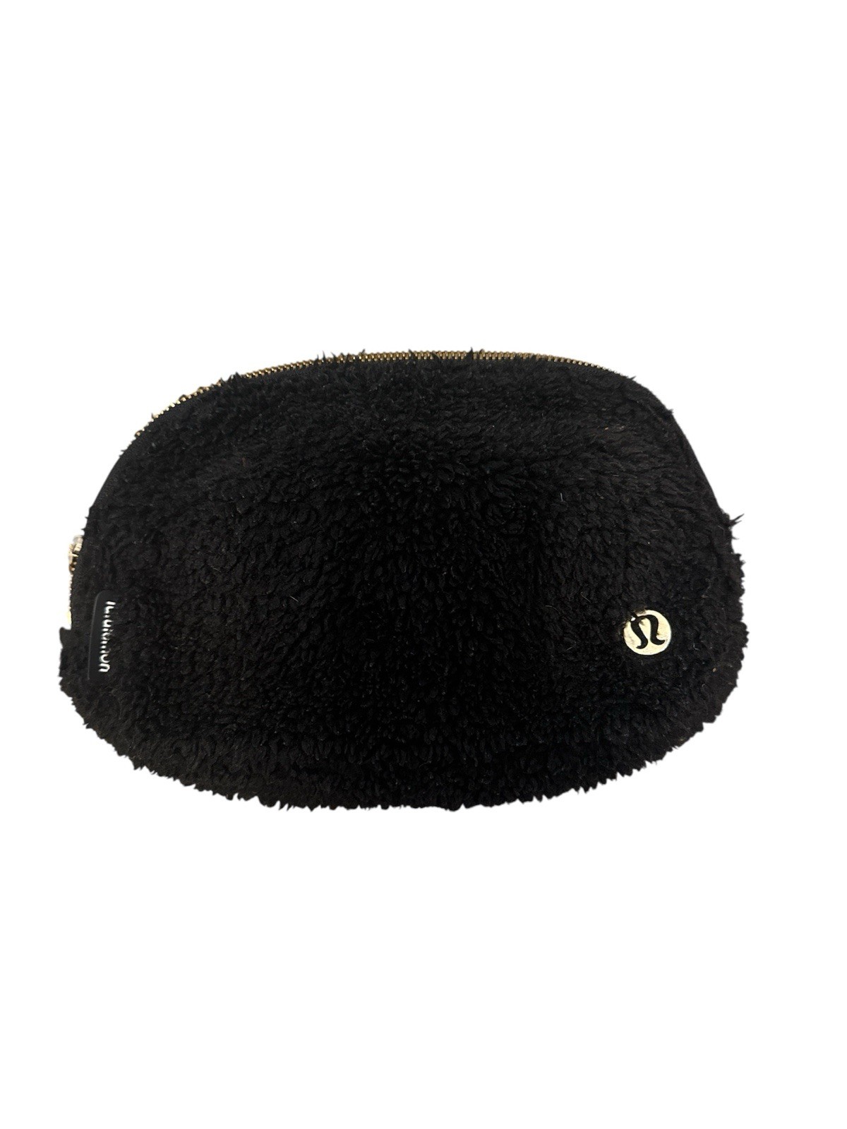 Lulmon Fleece Sherpa Everywhere Belt Bag Black with Gold Hardware
