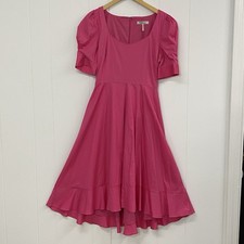 BCBGeneration Dress Womens 4 Pink Cotton Stretch Lined Sweetheart Hi Lo Midi NWT