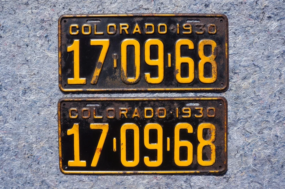 1930 Colorado Passenger License Plate Plates PAIR / SET - Original Paint - Image 2 of 3