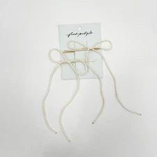 FREE PEOPLE Beaded Bow Barrette Dainty Clip Pin Hair Accessories Bead Cream NWT 