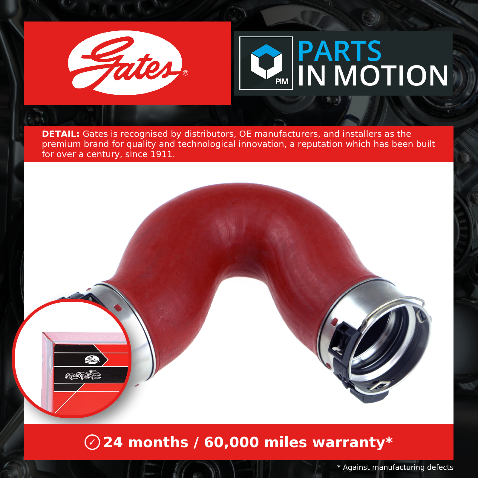 GATES 09-0434 Charger Air Hose for ,MERCEDES-BENZ - Image 9