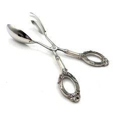 WEB Sterling Handle Ancestry Pattern Germany Stainless Salad Serving Tongs