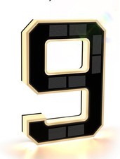 9 Inch Solar Lighted House Numbers for Outside, Light up Waterproof LED Address