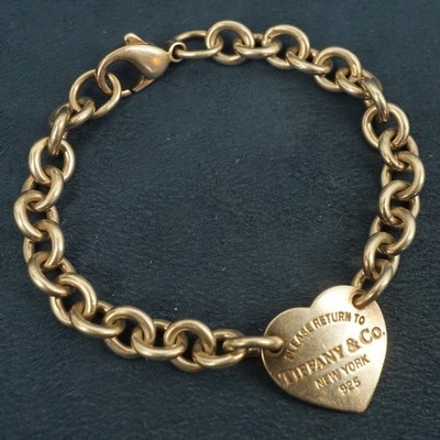 Tiffany & Co. Sterling ''Return to Tiffany'' Herzanhänger Armband - kostenloser Versand USA