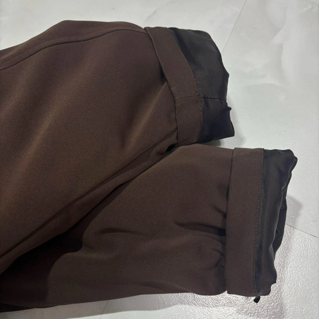ZANTER OLNIS Men's Lightweight Down Coat Brown M Hood Missing Long Jacket image 4