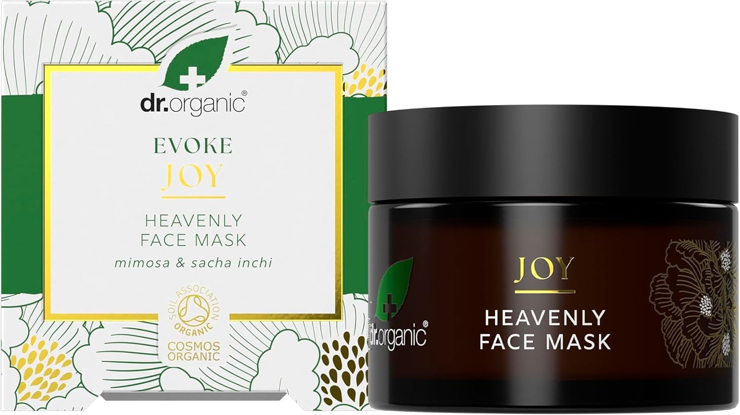Dr Organic Evoke Joy Heavenly Face Mask, Hyrdating, Glowing Complexion, Rich in