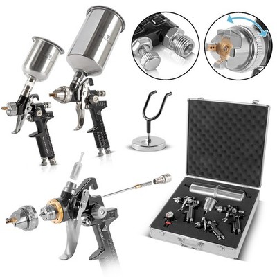 STAHLWERK HVLP Lackierpistolen Set 21tlg Spritzpistole Sprühpistole Spraypistole