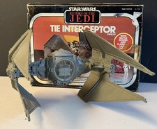 Vintage Star Wars TIE INTERCEPTOR Complete w/Original BOX 1983 Kenner WORKS!!