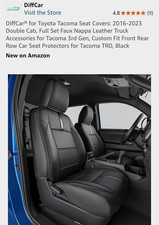 Diffcar For Toyota Tacoma Seat Covers 2016-2023 Double Cab Full Set Pu Leather Diffcar For Toyota Tacoma Seat Covers 2016-2023 Double Cab Full Set Pu Leather