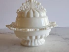 Vintage Milk Glass Westmoreland Compote Candy Dish With Lid Pristine