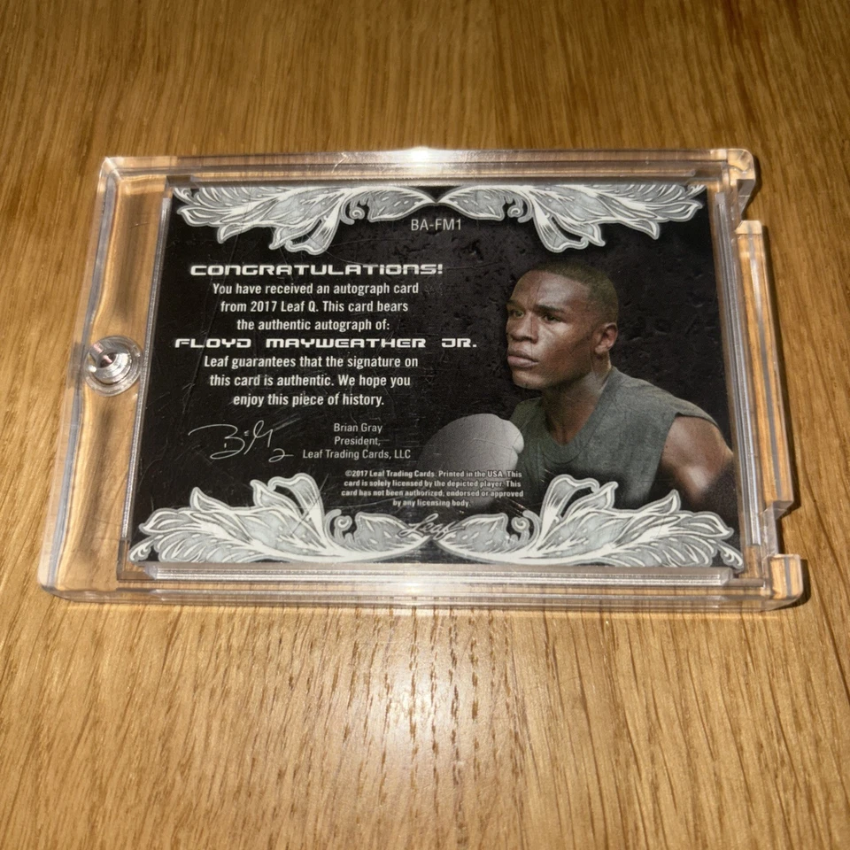 2017 Leaf Q - Floyd Mayweather Jr. #BA-FM1 Spectrum Red /10 (AU, RC) - Image 2 of 2
