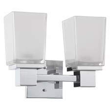 NUVO 60-4002 Parker 2 Light Vanity Fixture Sandstone Etched Glass Polishe