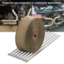 2" x 50' Titanium Exhaust Heat Manifold Wrap Roll Fiberglass Heat Shield Motor