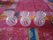 3 Minivasen DDR Lauscha Fadenglas Mini Vase