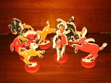 8 pc. Toy Wood Rodeo Set Horse Rider Bulls Horses Calves 6" USA
