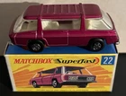 LESNEY MATCHBOX SUPERFAST 22-B MAGENTA FREEMAN COMMUTER  W/O LABELS/EARLY BOX