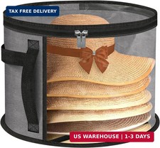 Extra Large Clear Hat Organizer for Travel and Wardrobe, Holds up to 7 Hats, Lar