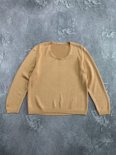 Malo, Maglione pullover vintage Malo maglia donna girocollo beige cotone taglia 40
