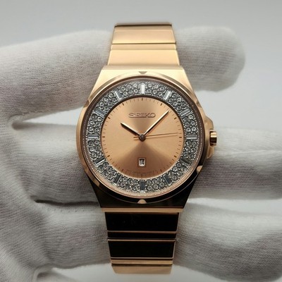 Seiko Ladies Rose Gold Tone Quartz Watch 7N82-0HS0