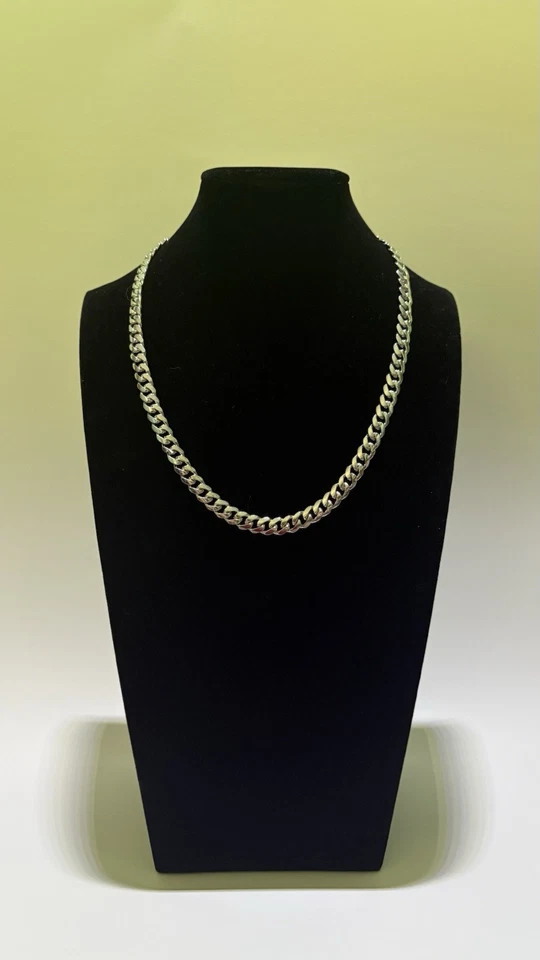 "Collar de cadena de eslabones cubanos de plata de ley 925 maciza - 20"" - 8 mm - 60 g - pesado" Foto 2 de 4