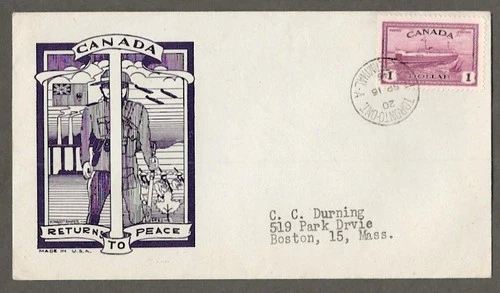 Canada first day cover, 273 $1 ferry  [ 145