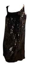 Elie Tahari Black Sequin Mini Dress Tank Style S NWOT Sexy LBD!