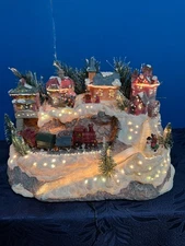 Puleo Fiber Optic Christmas Village Lighted Color Changing