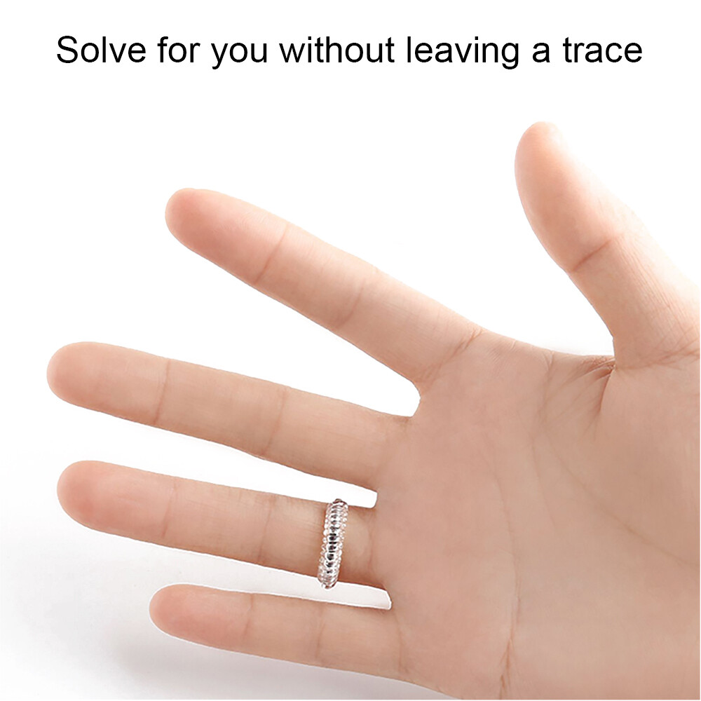 Ring size reducer silicone nonallergenic transparent spiral adjuster
