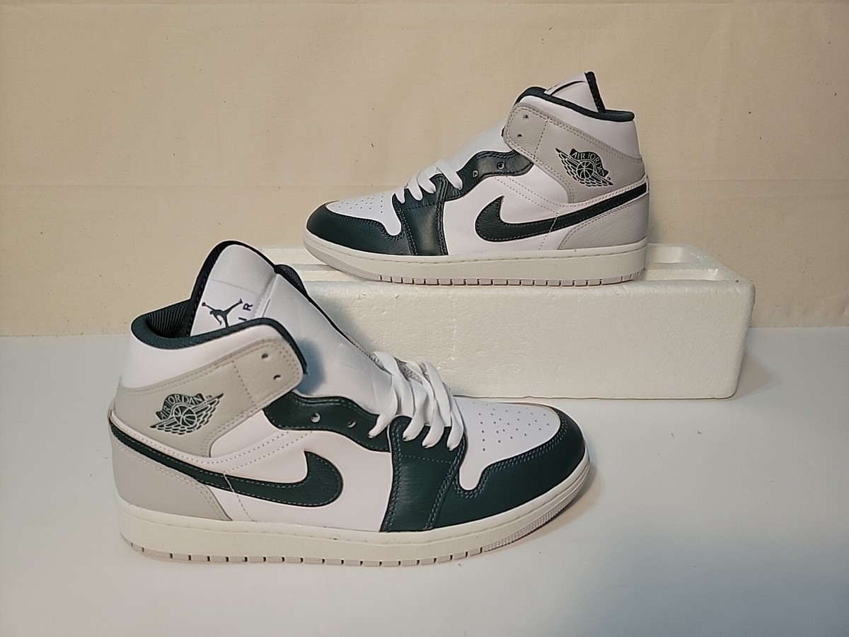 Nike Air Jordan 1 Mid SE \'Oxidized Green White\' FQ7720-103 Men\'s Size Shoes New Nike Air Jordan 1 Mid SE Shoes White Oxidized Green Sail  main image 4