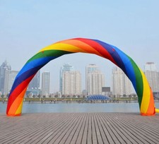 Brand New Discount 10m Inflatable Rainbow Arch with 220v Fan
