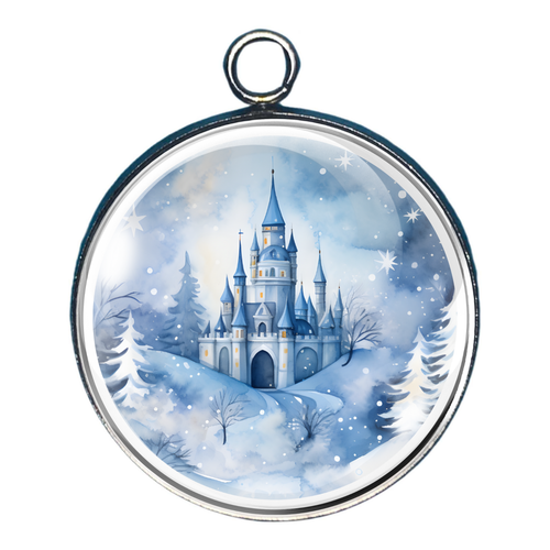 Christmas Scenes Glass Cabochon Charms, Jewelry Making Charms - Picture 4 of 20
