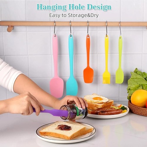 Set of 6 Silicone Spatulas, Heat Resistant, Nonstick for Cooking, Mixing (Black) - Picture 28 of 28