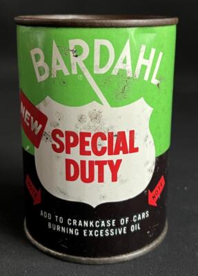 BARDAHL SPECIAL DUTY ENGINE VINTAGE UPPER CYLINDER LUBRICATING MOTOR OIL TIN CAN