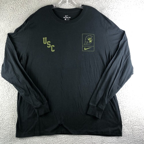 NWT Nike USC Trojans Core Long Sleeve Tee Mens 2XL Black Shirt Crew Neck