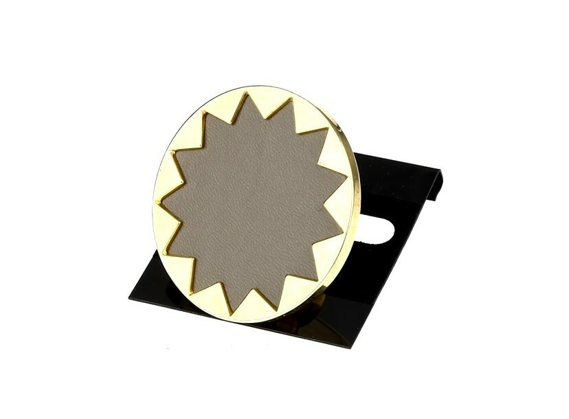 House of Harlow 130903 Genuine Leather Sunburst Ring Sz 5,5