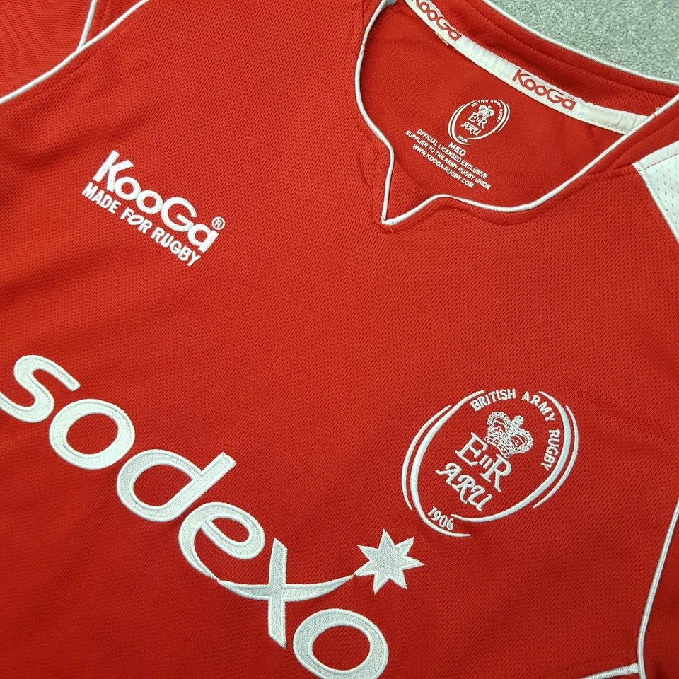 British Army Rugby Shirt Medium Red Kooga Mens Jersey Sodexo 2010 Armed Forces - Image 2 of 4