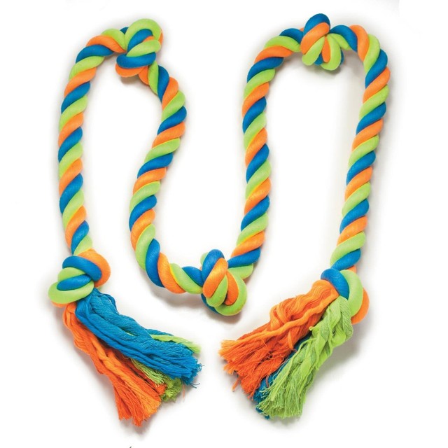 Huge Rope Toys For Dogs Mighty Bright Colored Rugged Knot Snake 70