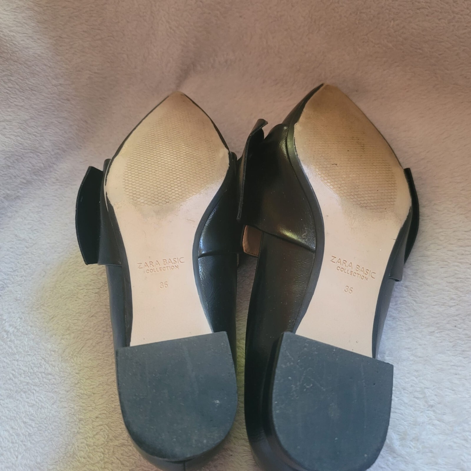Zara Basic Flats with Oversized Bow - Black - image 2