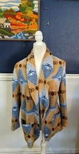 VTG Ivy Wear One Button Aztec southwestern Western Cowboy Sweater Sz Medium M