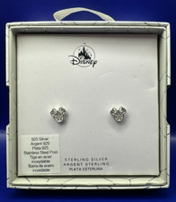 Disney Parks Minnie Mouse Icon 925 Sterling Silver Earrings - NEW