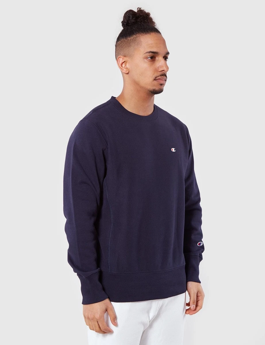 Champion Men&#039;s Reverse Weave Crewneck Sweatshirt Navy size | eBay