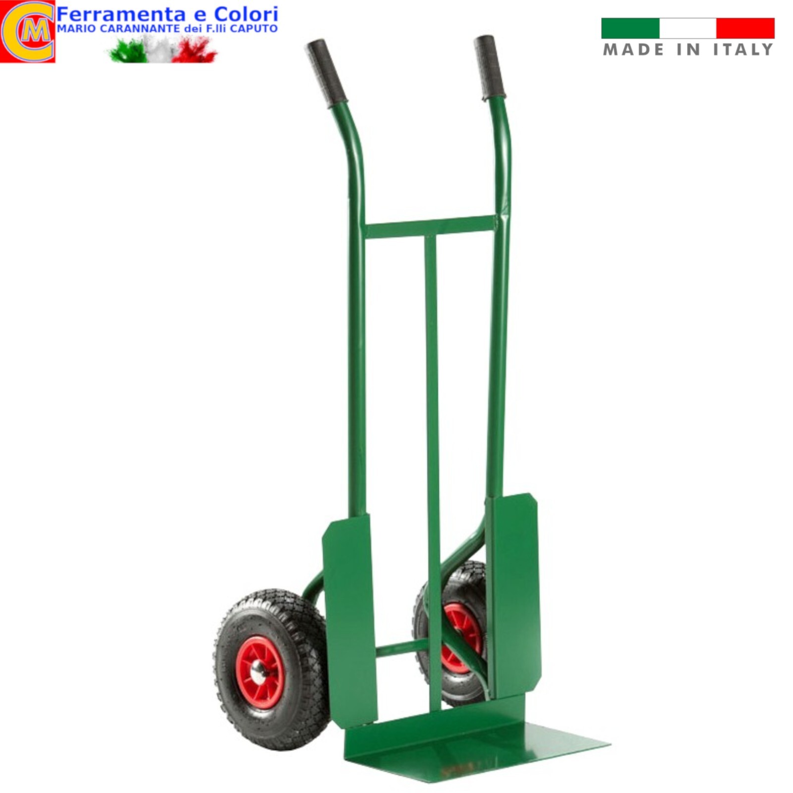 Carrello Portapacchi Casse Italia Acciaio Ruote Pneumatiche 150kg Max