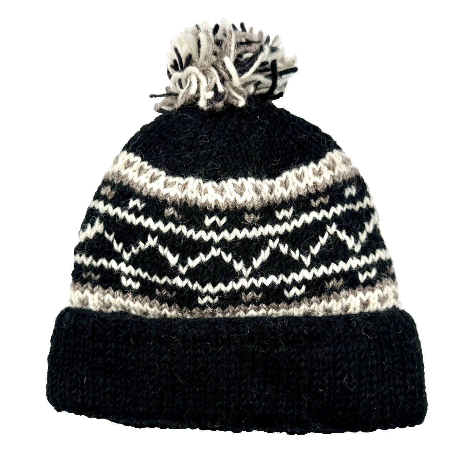 Negro 100% Gorro de lana para Mujeres